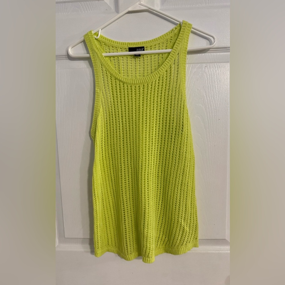 Women’s a.n.a Neon Yellow Knit Tank Top Size S